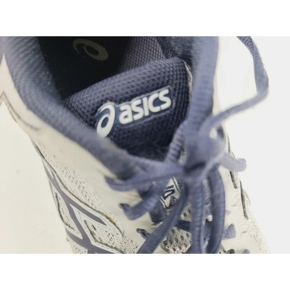 ASICS Mesh Synthetic Leather, Rubber Athletic Shoes Men Size 12.5 Gray Navy Blue